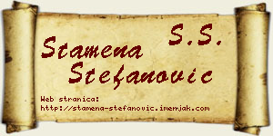 Stamena Stefanović vizit kartica